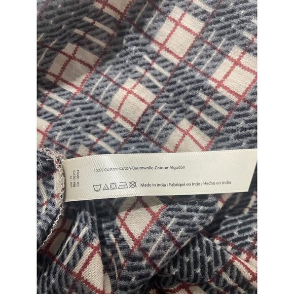 Free People Size Small  Plaid Miles Tuxedo Long Sleeve Blouse Top Ruffle - Picture 10 of 10